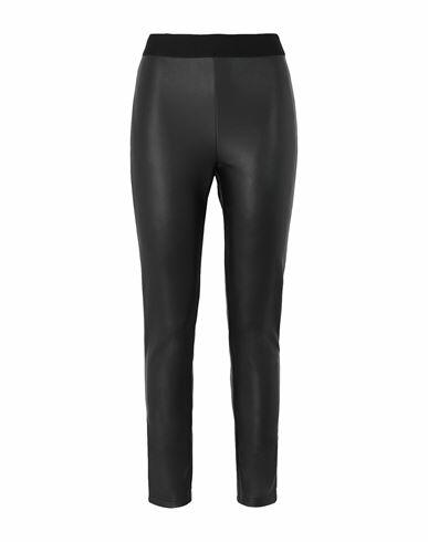 8 By Yoox Pull-on Leggings Woman Leggings Black Polyester, Elastane, Polyurethane coated Cover