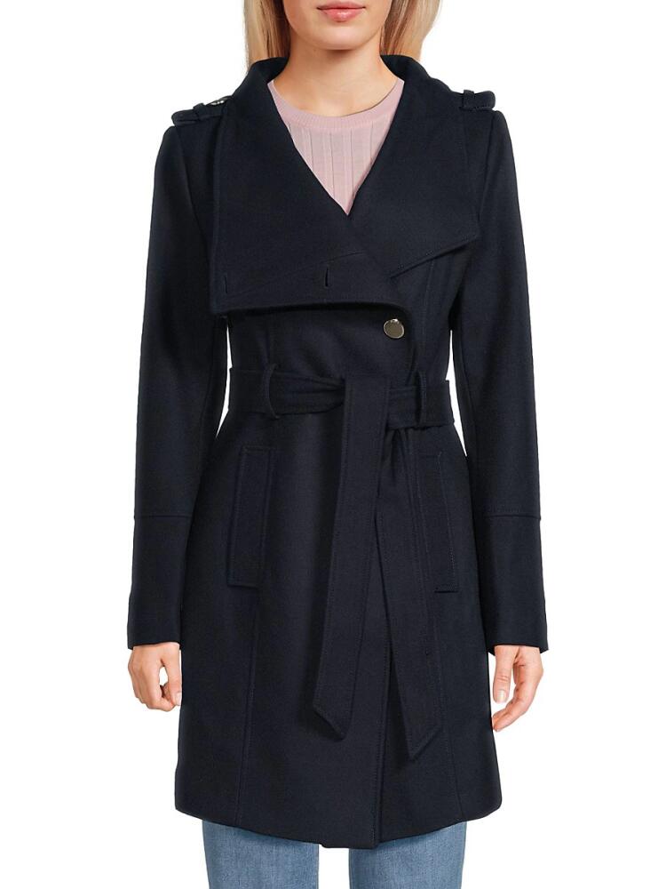 Guess Women's Wool Blend Trench Jacket - Navy Cover