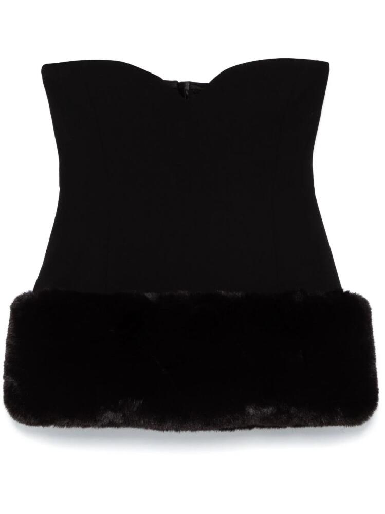 Magda Butrym faux-fur trim corset - Black Cover