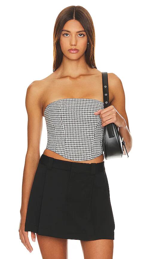 MAJORELLE Nadjha Bustier Top in Black & White Cover