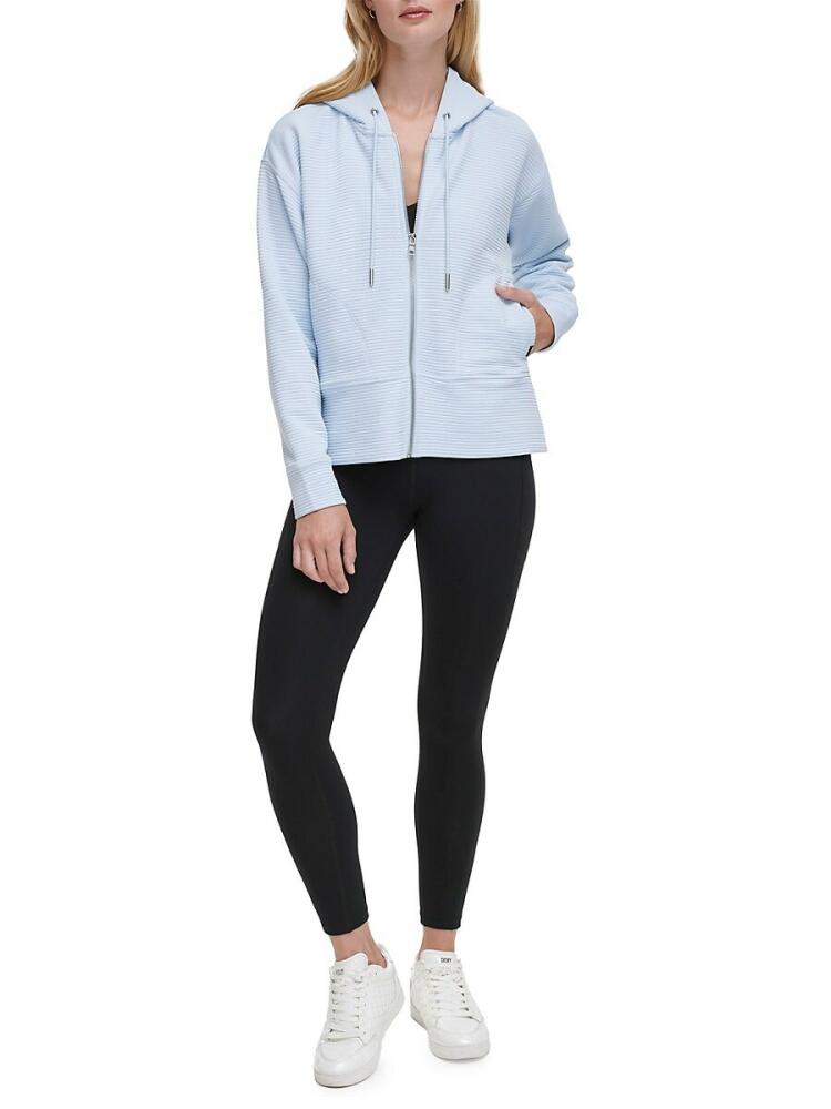 DKNY Sport Women's Textured Zip Hoodie - Sky Way Blue Cover