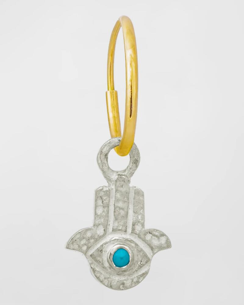 Lee Brevard Tiny Hamsa Turquoise Earring, Single Cover