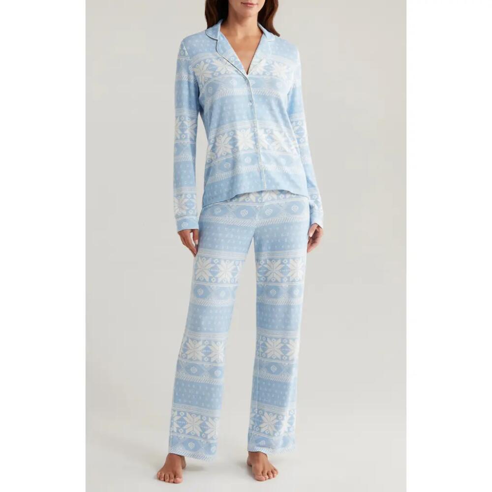 Nordstrom Brushed Hacci Pajamas in Blue Fairisle Stitch Cover