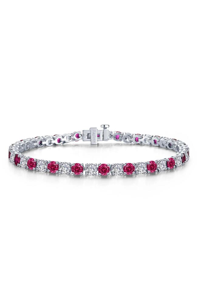 Lafonn Alternating Simulated Diamond Tennis Bracelet in Red/Silver Cover