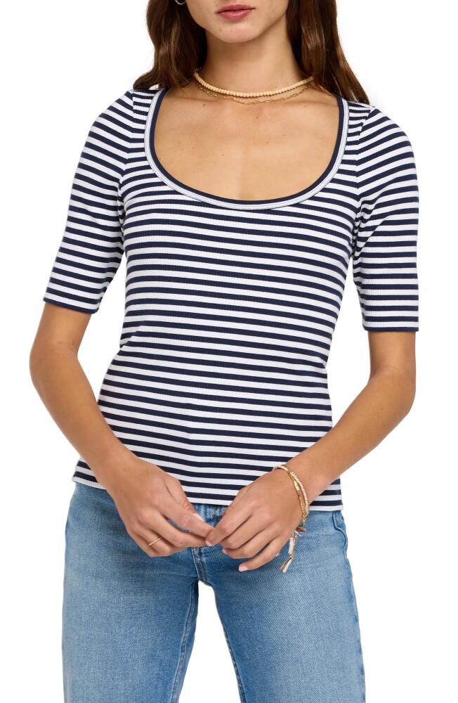 Faherty Freestyle Rib T-Shirt in Navy Desi Stripe Cover