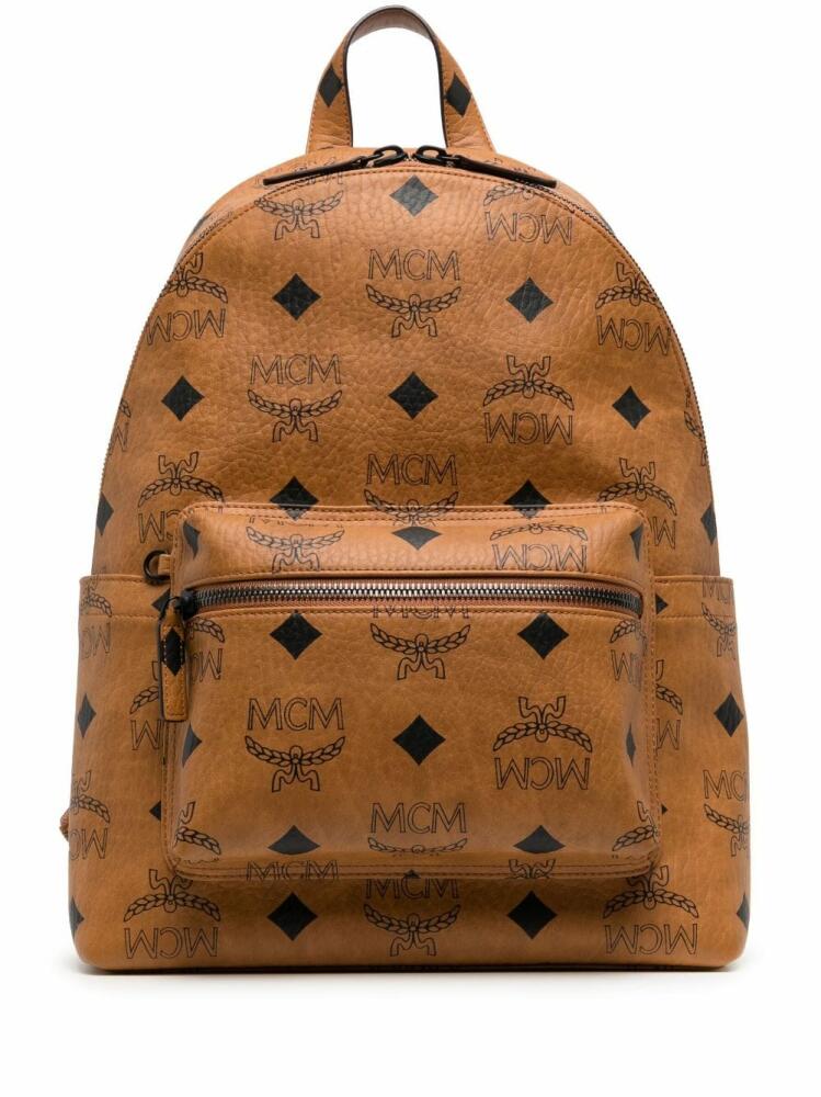 MCM medium Stark Maxi Visetos-print backpack - Brown Cover