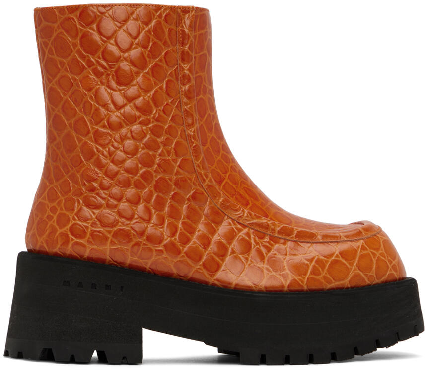 Marni Orange Zip Boots Cover