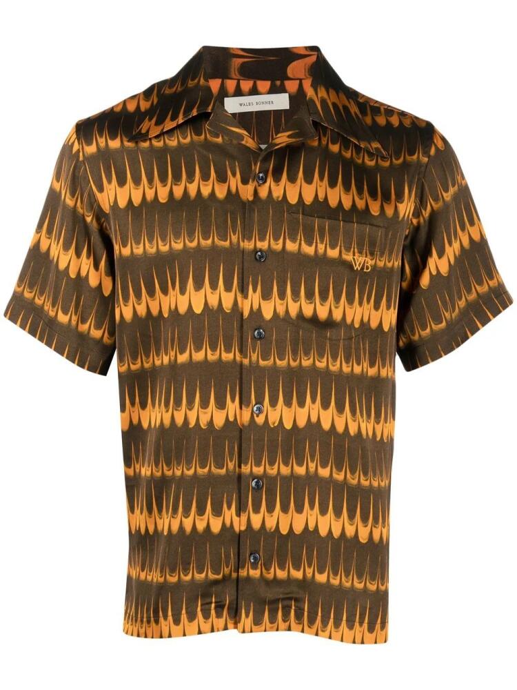 Wales Bonner geometric-print short-sleeve shirt - Orange Cover