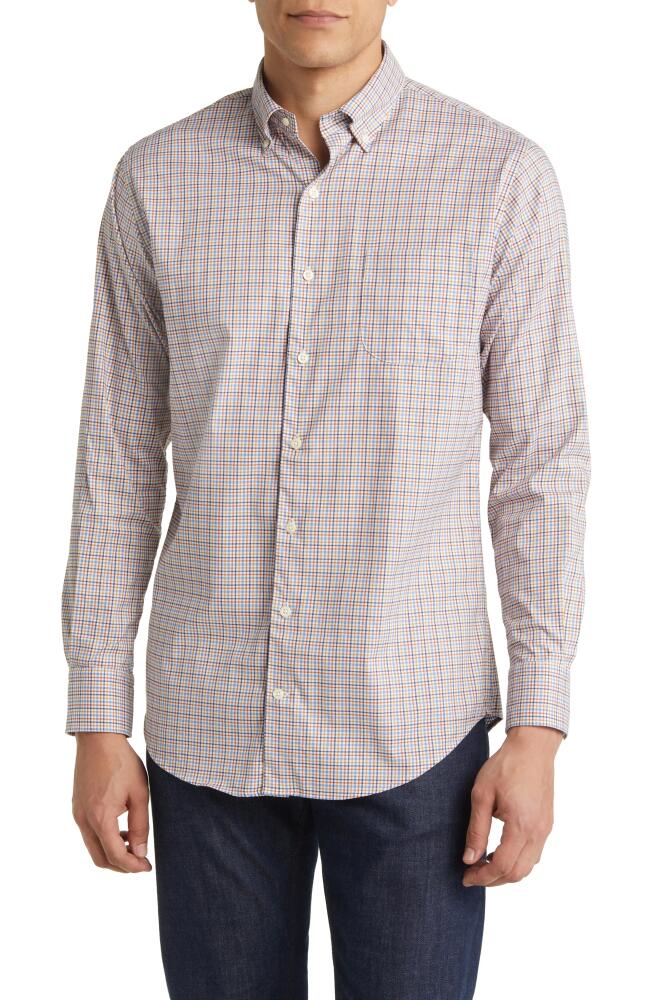 Peter Millar Market Crown Lite Check Button-Down Shirt in Twilight Blue Cover