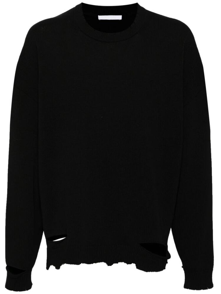 Helmut Lang crew-neck distressed jumper - Black Cover