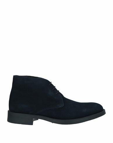 Angelo Pallotta Man Ankle boots Midnight blue Soft Leather Cover