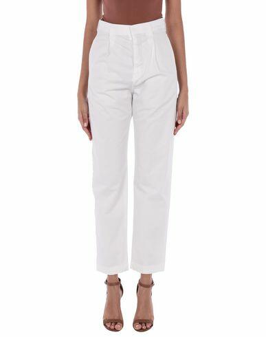 Department 5 Woman Pants White Cotton, Linen, Elastane Cover