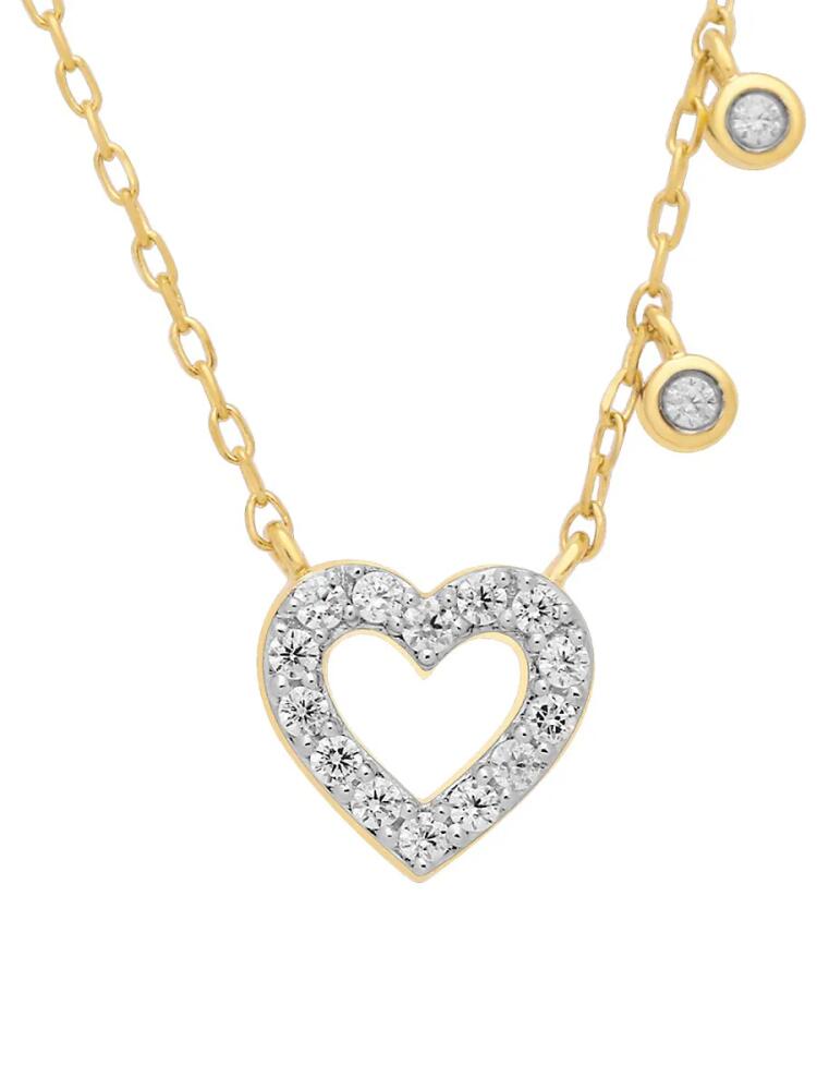 Verifine Women's Demi Fine Amira Neckalce 18K Yellow Goldplated Sterling Silver & 0.20 TCW Diamond Heart Pendant Necklace/18" Cover