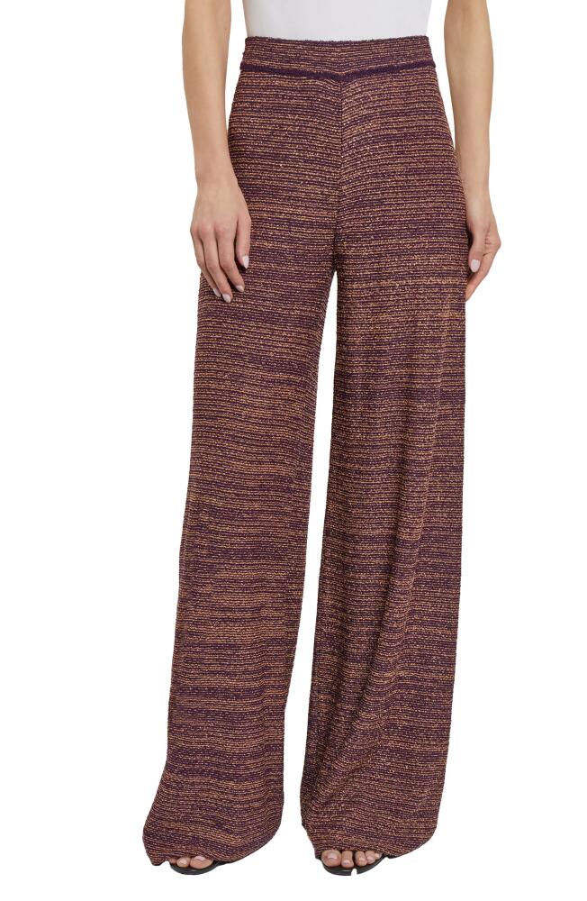 Misook Tweed Knit Wide Leg Pants in Ultraviolet/Goldenwood Cover