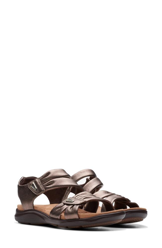 Clarks(r) Kitly Ave Sandal in Bronze Leather Cover