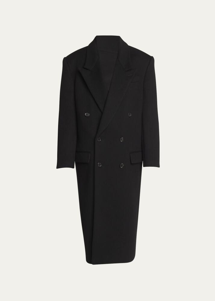 Saint Laurent Double-Breasted Wool Top Coat Cover