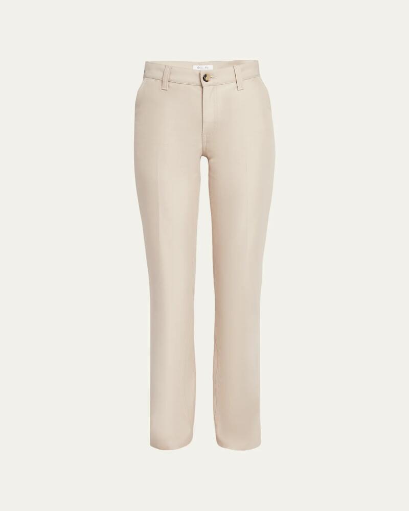 Loro Piana Thayer Luxury Cotton Straight-Leg Pants Cover