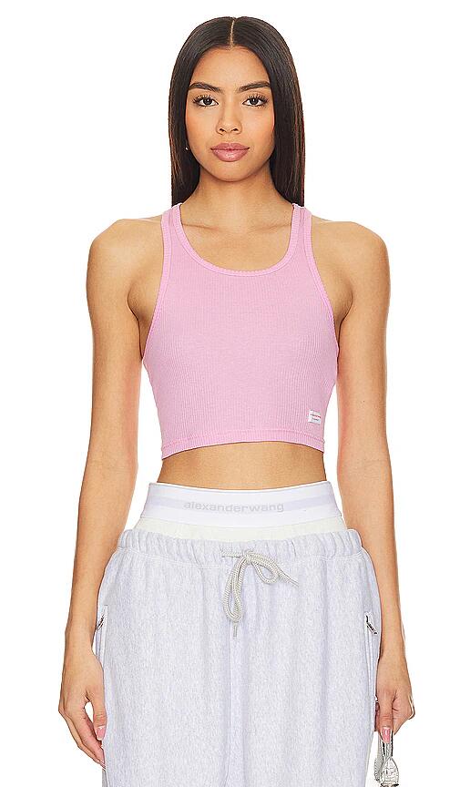 Alexander Wang Cropped Racer Tank in Pink Cover