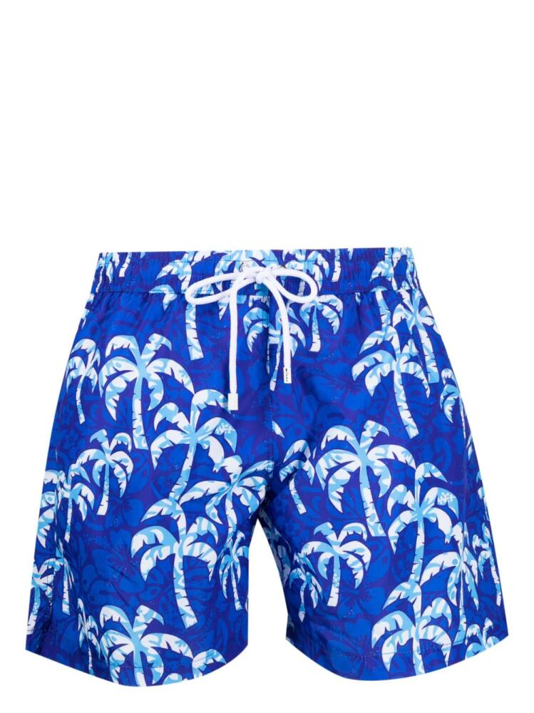 Kiton palm tree-print swim shorts - Blue Cover