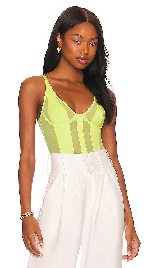 OW Collection Swirl Bodysuit in Green Cover