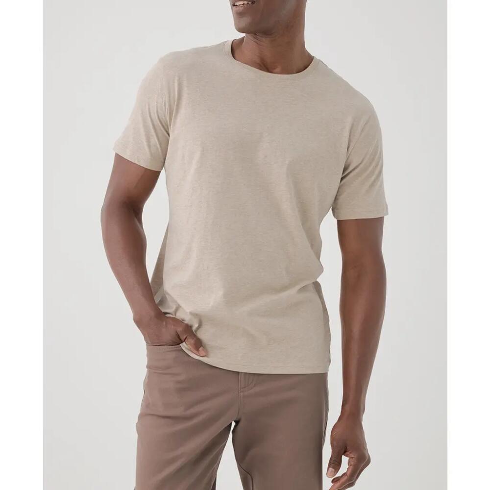 Pact Organic Softspun Crew Neck Tee in Wheat Heather Cover