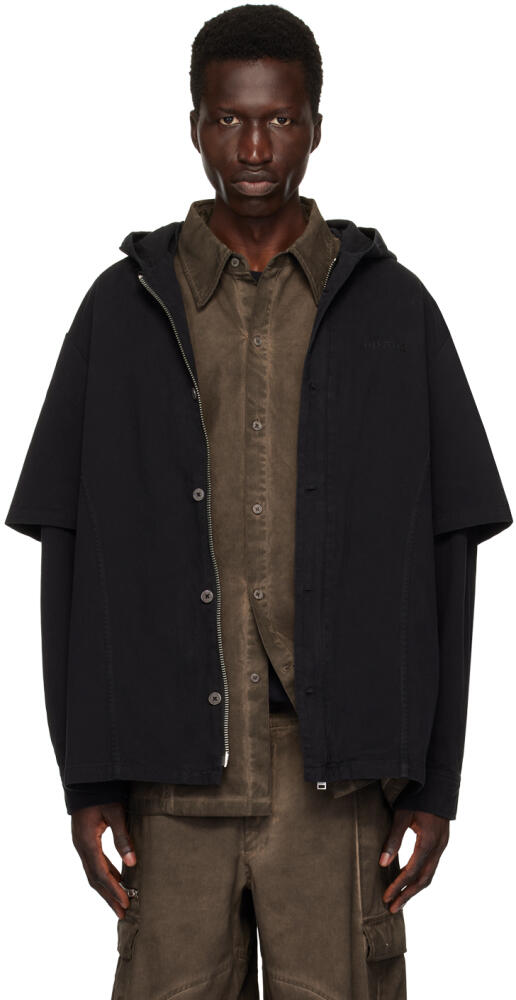 Han Kjobenhavn Black Washed Layered Denim Hoodie Cover