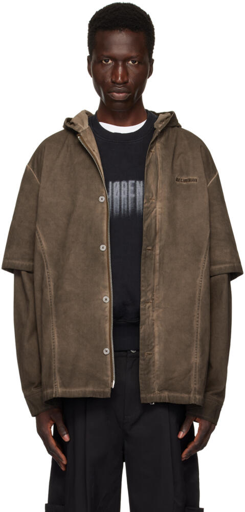 Han Kjobenhavn Brown Washed Layered Denim Hoodie Cover