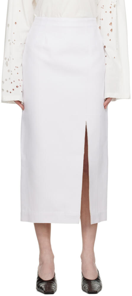 Sportmax White Fedra Midi Skirt Cover