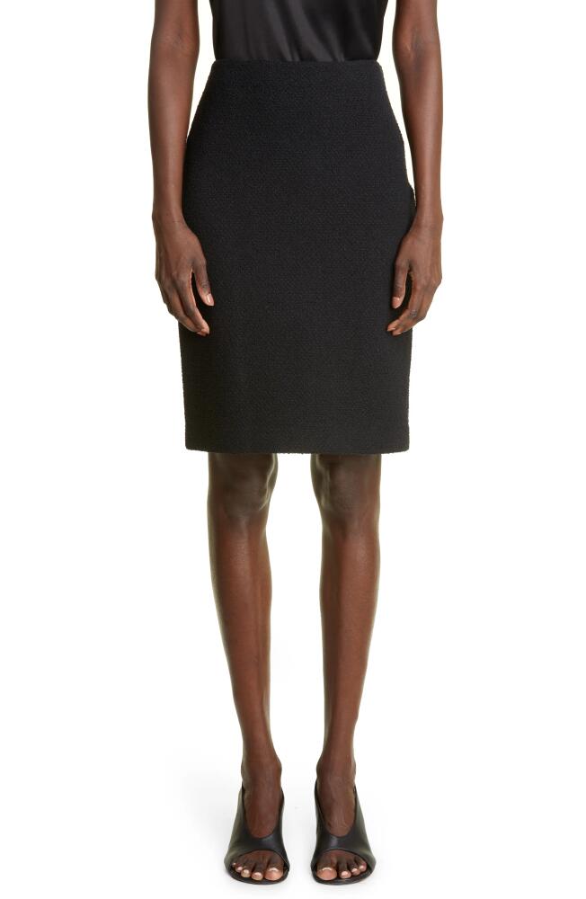 St. John Collection Comact Bouclé Knit Skirt in Black Cover