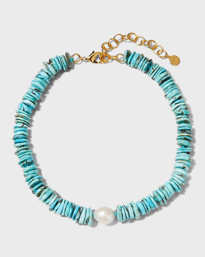 NEST Jewelry Turquoise Heishi with Baroque Pearl Necklace Cover