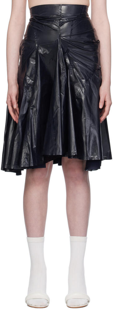 Talia Byre Navy Shiny Midi Skirt Cover