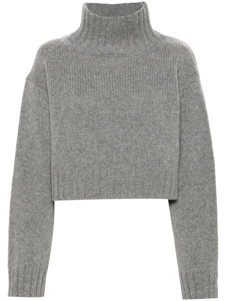 Nuur chevron-knit merino cashmere blend jumper - Grey Cover