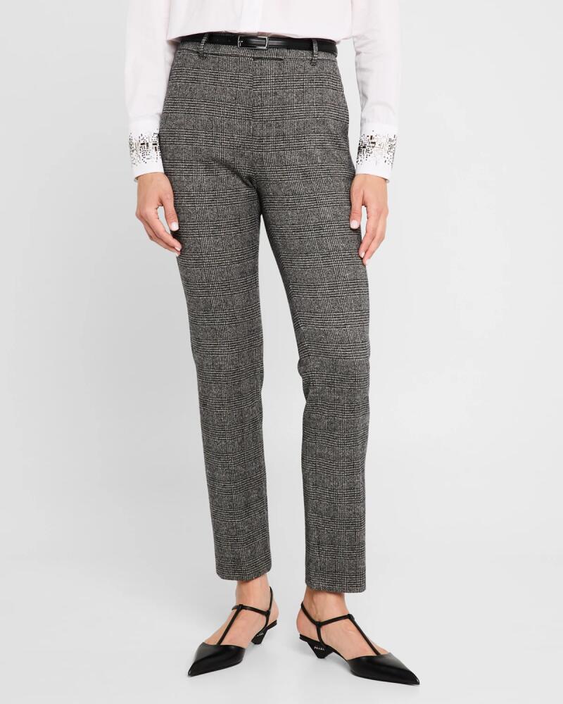 Max Mara Studio Gerico Cropped Houndstooth Plaid Pants Cover