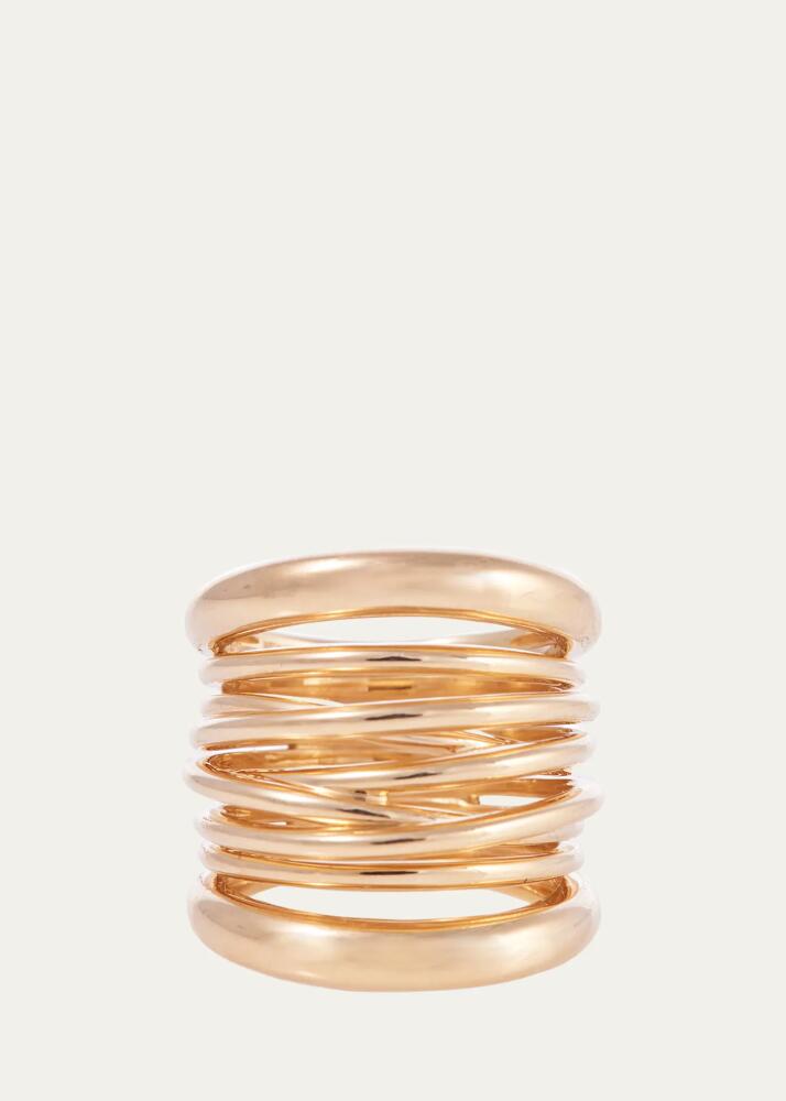 Sidney Garber 18K Yellow Gold Tall Scribble Ring, Size 7 Cover