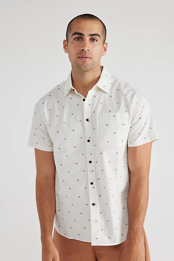 Katin Sunset Pattern Short Sleeve Button-Down Shirt Top in Vintage White Cover