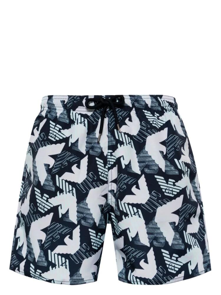 Emporio Armani logo-print swim shorts - Blue Cover