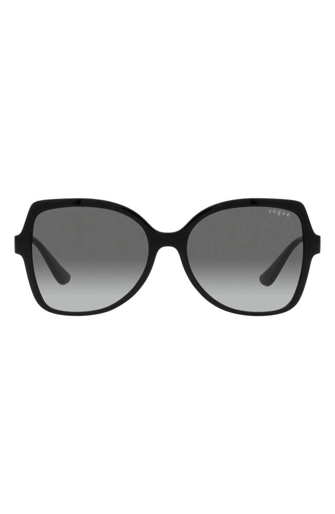 VOGUE 56mm Gradient Butterfly Sunglasses in Black Cover