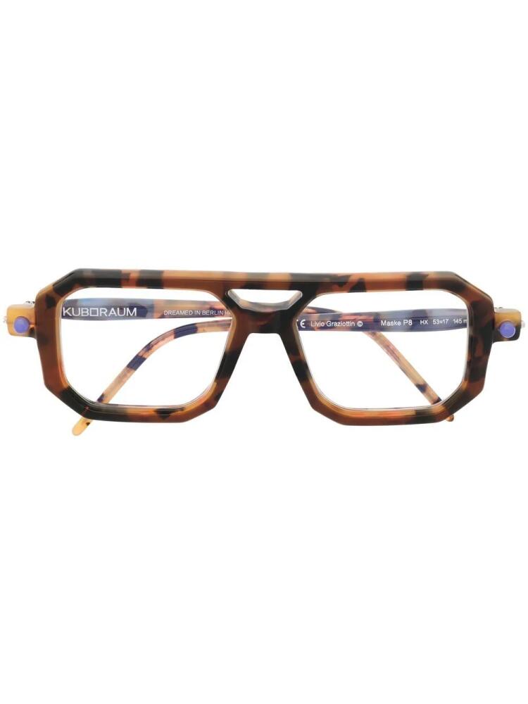 Kuboraum square-frame glasses - Brown Cover