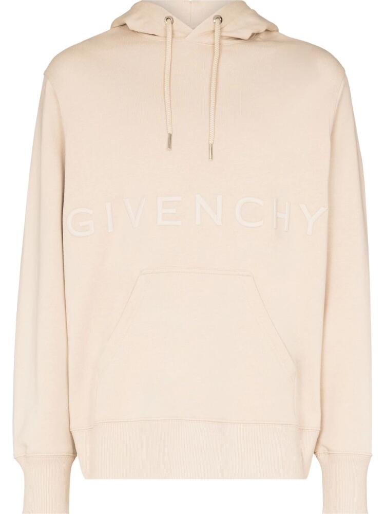 Givenchy embroidered-logo hoodie - Neutrals Cover