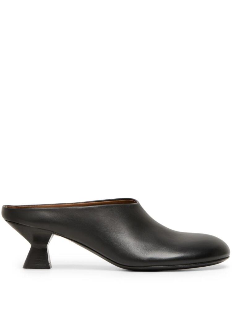 Marsèll 55mm round-toe leather mules - Black Cover