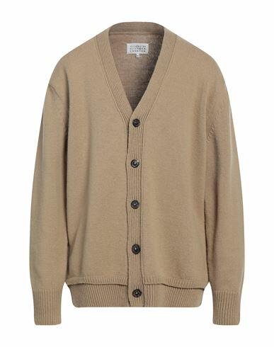 Maison Margiela Man Cardigan Sand Wool, Linen, Cotton, Bovine leather Cover