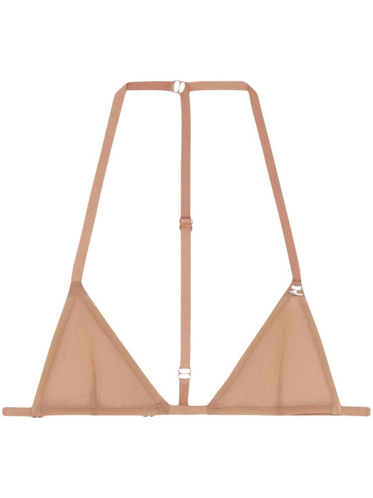 Courrèges 2nd-Skin triangle bra - Neutrals Cover