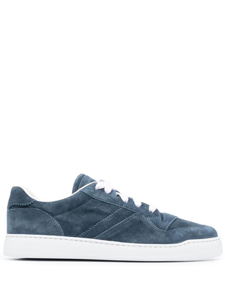 Doucal's low-top suede sneakers - Blue Cover