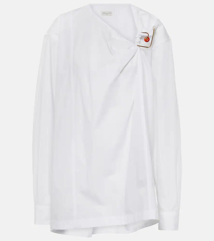 Dries Van Noten Embellished cotton poplin blouse Cover