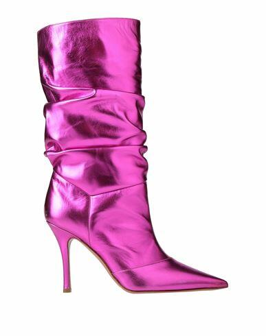 Amina Muaddi Woman Boot Fuchsia Soft Leather Cover