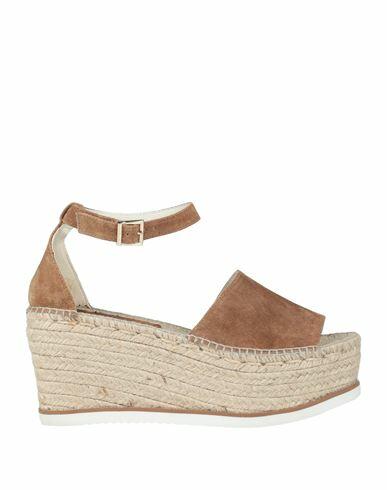 Espadrilles Woman Espadrilles Camel Soft Leather Cover