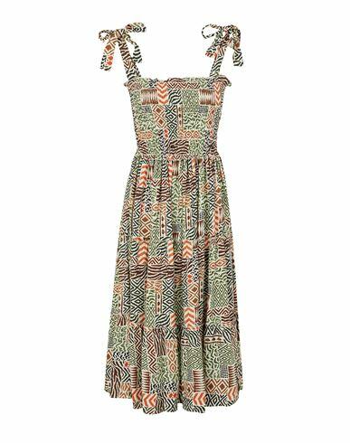 8 By Yoox Printed Viscose Midi Dress Woman Midi dress Green Viscose Cover