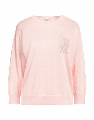 Peserico Woman Sweater Light pink Metallic fiber, Linen, Cotton Cover