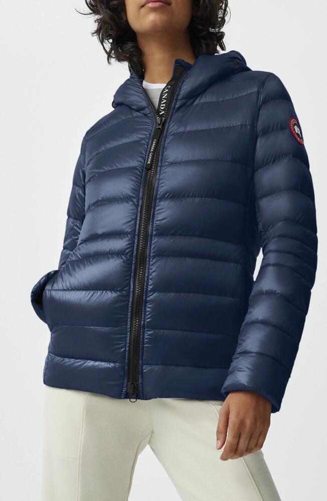 Canada Goose Cypress Packable Hooded 750-Fill-Power Down Puffer Jacket in Atlantic Nvy-Bleu Mar Atlan Cover