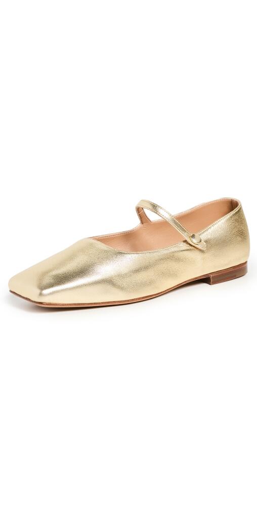 Mansur Gavriel Square Toe Mary Jane Flats Gold Cover